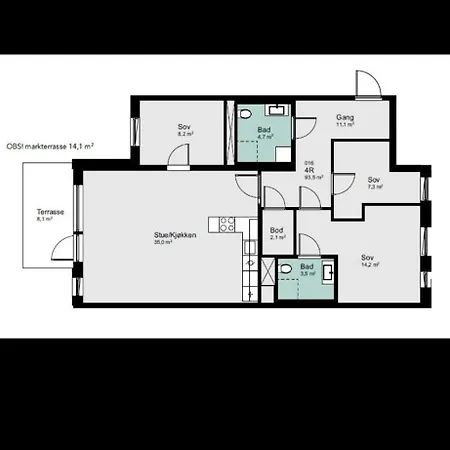 Ny Og Moderne Appartement *